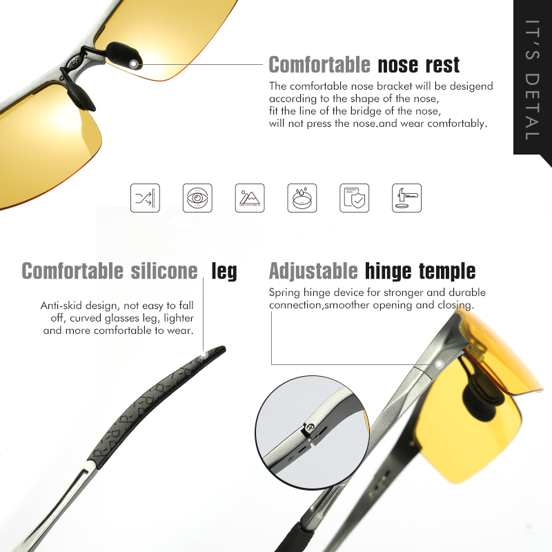 Top Anti- Day Night Vision Glasses For Driving Men Polarized Sunglasses Pochromic Driver Goggles Glasses zonnebril heren 220510