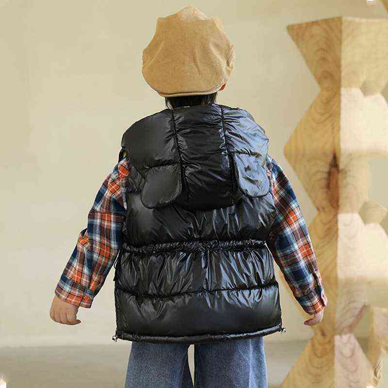 Children Winter Hooded Vest Kids Waterproof Warm Body Warmer Toddler Boys Vest Baby Girl Thicker Jacket Sleeveless Tops J220718