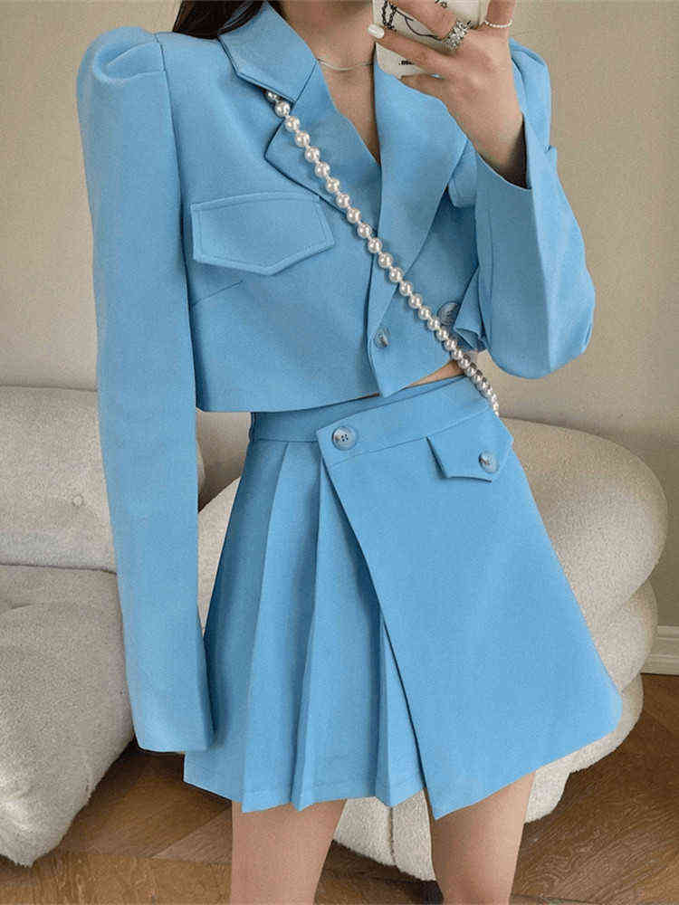 Korean Chic Spring 2 Two Piece Set Womens Outfits Puff pastry Sleeves Short Jacket Crop TopHigh Waist Irregular Mini Skirt Fits J220813, Black two piece set
Korean Chic Spring 2 Two Piece Set Womens Outfits Puff pastry Sleeves Short Jacket Crop TopHigh Waist Irregular Mini Skirt Fits J220813, Black two piece set