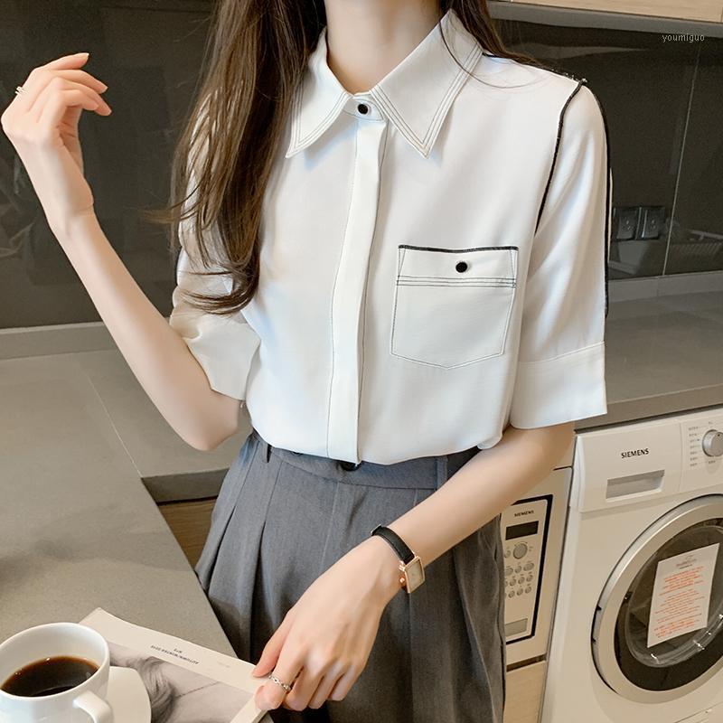 Women' Blouses & Shirts Korean Fashion All-match Womens Chiffon Women Half Sleeve 2022 Summer Ladies Tops, White
Women' Blouses & Shirts Korean Fashion All-match Womens Chiffon Women Half Sleeve 2022 Summer Ladies Tops, White