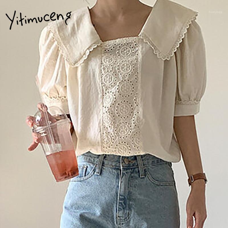 Women's Blouses & Shirts Yitimuceng Floral Blouse Women Embroidery Oversized Casual Shirt Korean Fashion Short Puff Sleeve Apricot Tops 2022
Women's Blouses & Shirts Yitimuceng Floral Blouse Women Embroidery Oversized Casual Shirt Korean Fashion Short Puff Sleeve Apricot Tops 2022