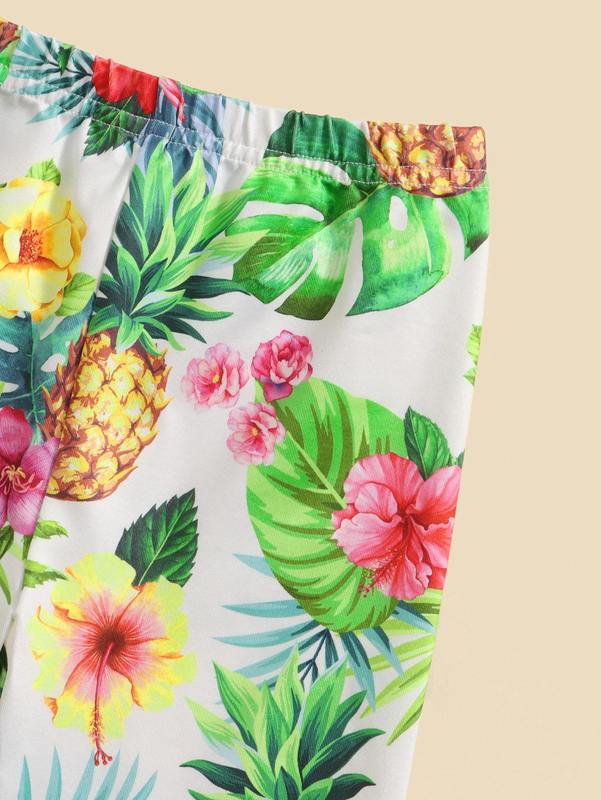 Toddler Girls Pine Print Tee & Biker Shorts Set SHE