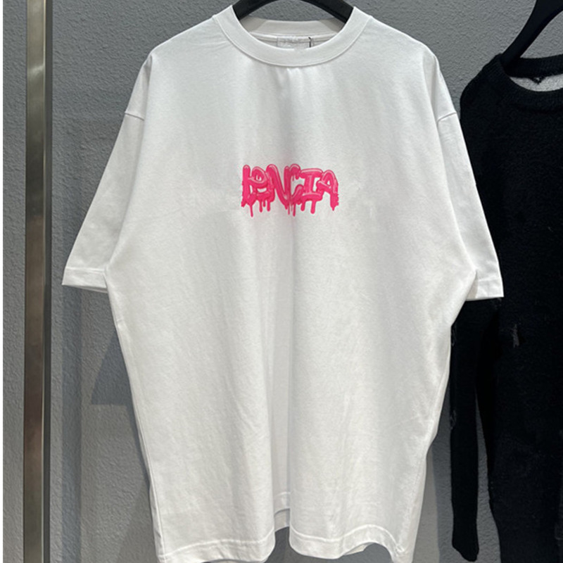 High Version Bb Designer t Shirt Ins Tide Brand Balencg Short-sleeved T-shirt Pink Letter Printing Casual Top Summer Os Loose Cotton Tshirts, White
High Version Bb Designer t Shirt Ins Tide Brand Balencg Short-sleeved T-shirt Pink Letter Printing Casual Top Summer Os Loose Cotton Tshirts, White