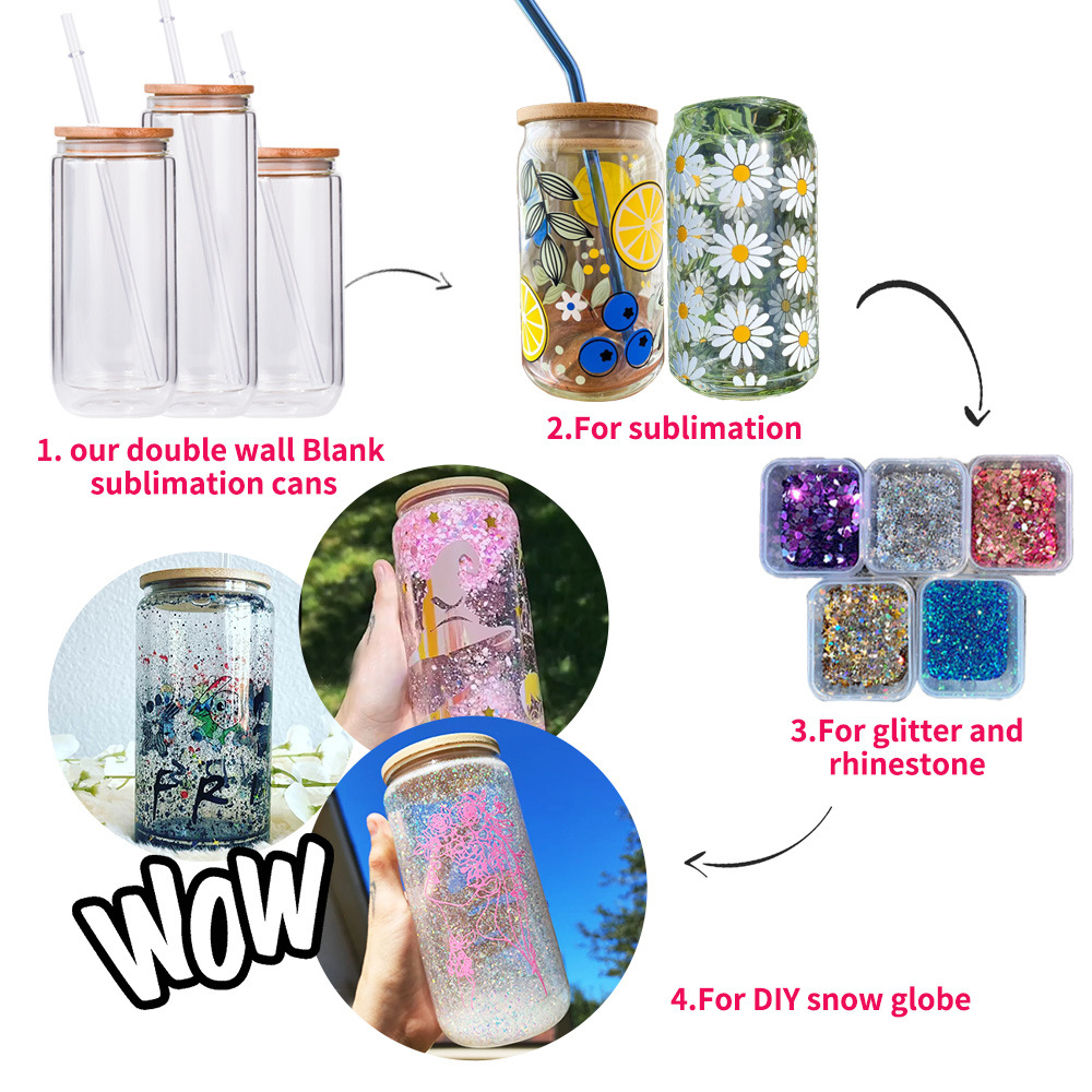 US Stock 12oz 16oz Sublimation Glass Mugs Blanks With Bamboo Lid Frosted Sublimation Beer Can Glass Double Wall Snow Globe Tumblers Mason Jar Cup With Plastic Straw
US Stock 12oz 16oz Sublimation Glass Mugs Blanks With Bamboo Lid Frosted Sublimation Beer Can Glass Double Wall Snow Globe Tumblers Mason Jar Cup With Plastic Straw