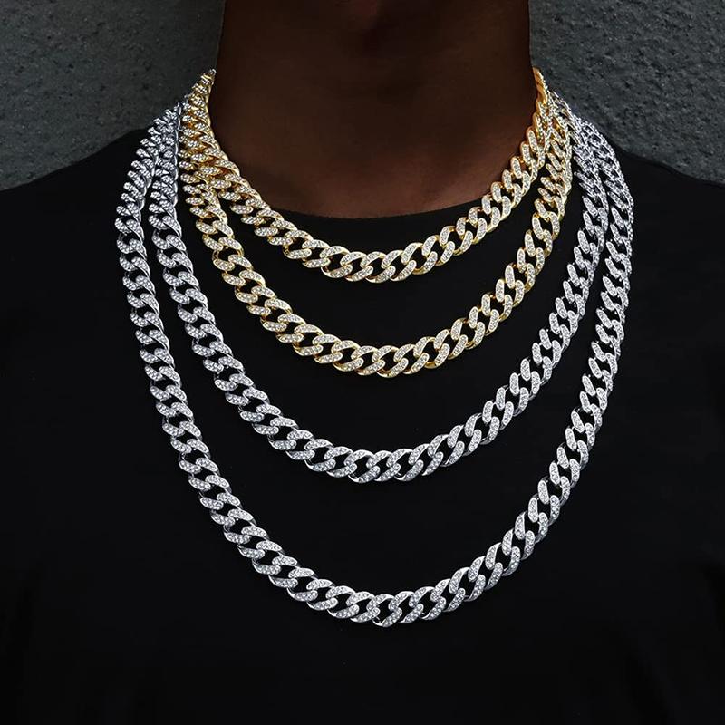 Chains Hip Hop Men's Curb Cuban Link 13mm Full Paved Rhinestone Crystal Necklaces Bling Rapper Silver Color Jewelry Set Anklet Chains
Chains Hip Hop Men's Curb Cuban Link 13mm Full Paved Rhinestone Crystal Necklaces Bling Rapper Silver Color Jewelry Set Anklet Chains