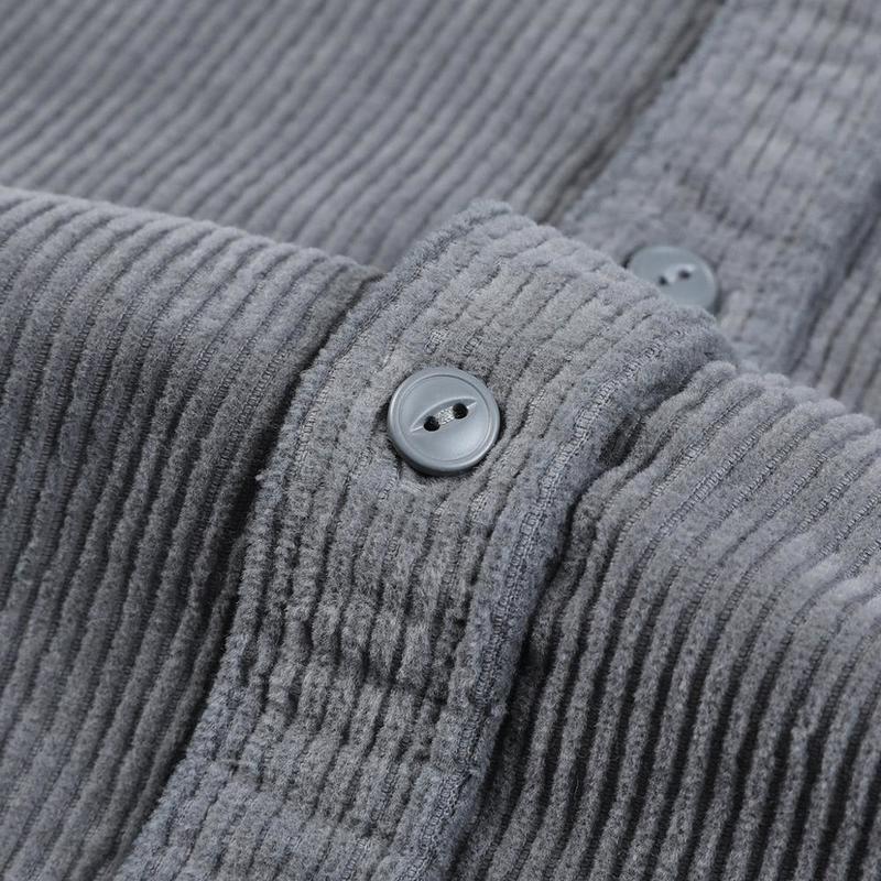 Spring Retro Corduroy Shirts Men Garment Dyed Warm Loose 100% Cotton Plus Size Quality Clothes SK130050 220322
