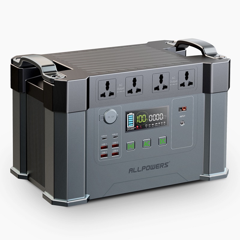 Portable Power Station 2000W Portable Powers Source with 11 Outlets for Camping Electric Vehicles RV Home Use Emergency