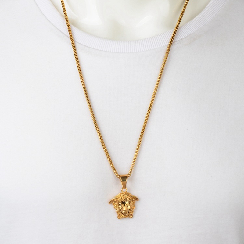 Luxury Designer Medusa Pendant Necklaces For Mens Brand Design Gold Plated Hip-hop Jewelry Wholesale
Luxury Designer Medusa Pendant Necklaces For Mens Brand Design Gold Plated Hip-hop Jewelry Wholesale