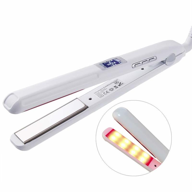 Hair Care Ultrasonic Infrared Hair Straightener Professional Cold Flat Iron Hair Treament Styler Therapy Conditioning Tools 220623