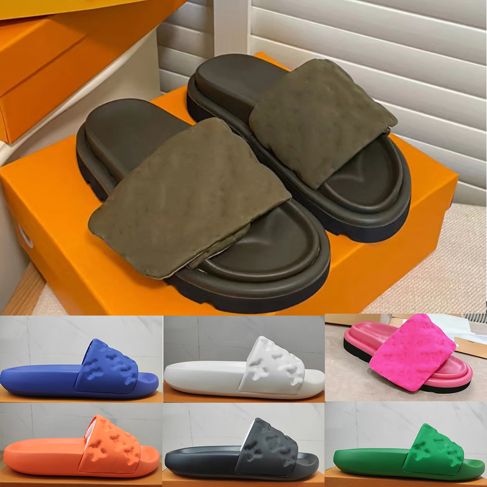 Designer Pool Pillow Comfort Slippers Mules Men Women Velcro Sandals Nylon Wide Strap Filled Soft Down Letter Embossing Flat Slide Rubber Outsole Non-slip Slipper
Designer Pool Pillow Comfort Slippers Mules Men Women Velcro Sandals Nylon Wide Strap Filled Soft Down Letter Embossing Flat Slide Rubber Outsole Non-slip Slipper