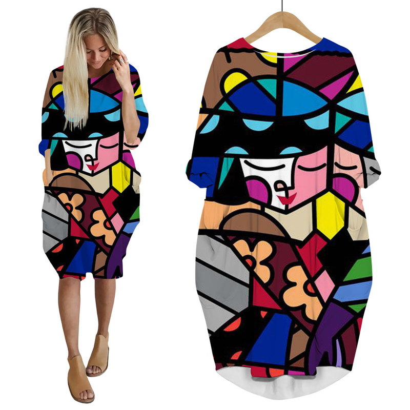 Fashion Polynesian Tiare Flower Dress 3D Printed Long Sleeve Streetwear Harajuku Female Casual Style Women Pocket Dresses W220616