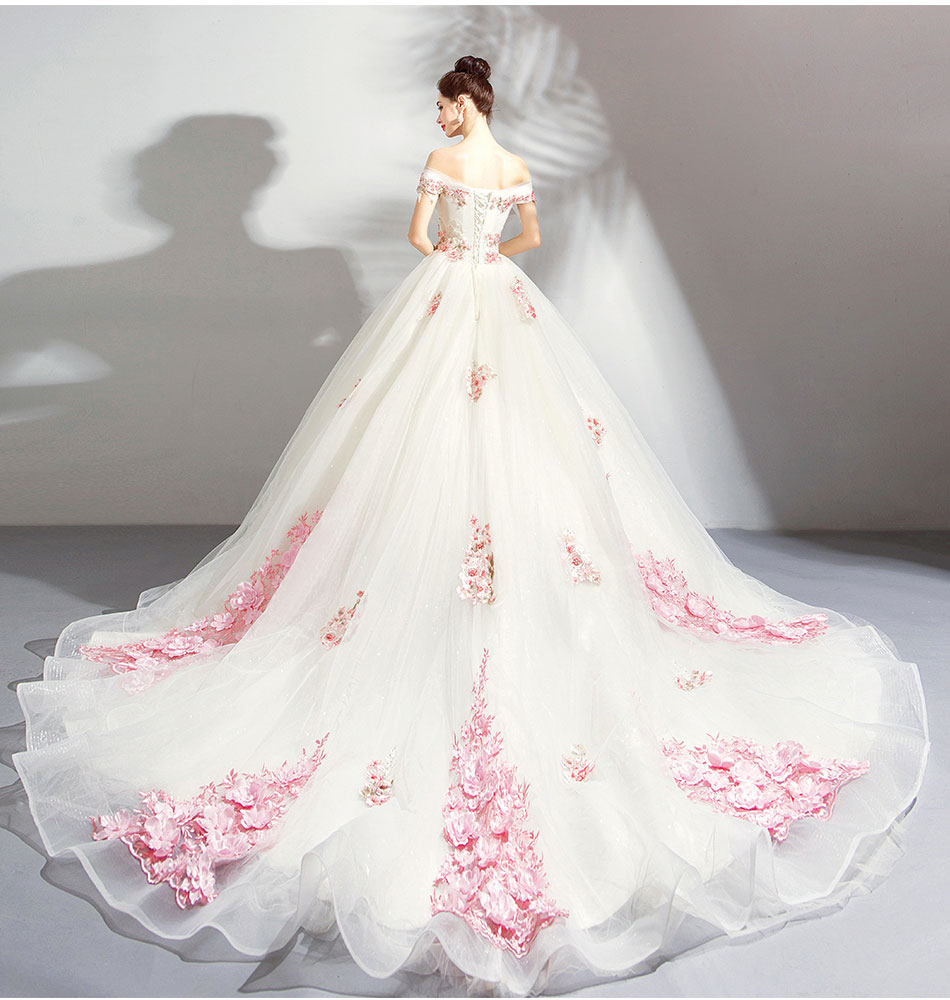Modest A Line Wedding Dresses Sheer Bateau Nec Appliques Back Lace Up Country Style Chic Gown Custom Made Bridal Gowns 403
