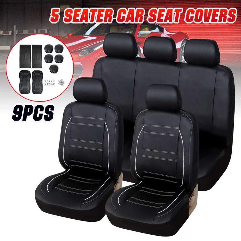 Car Seat Covers 9PCS Full Set Cover PU Leather 5 Seats Cushion Protector Universal For Auto SUV Truck
Car Seat Covers 9PCS Full Set Cover PU Leather 5 Seats Cushion Protector Universal For Auto SUV Truck