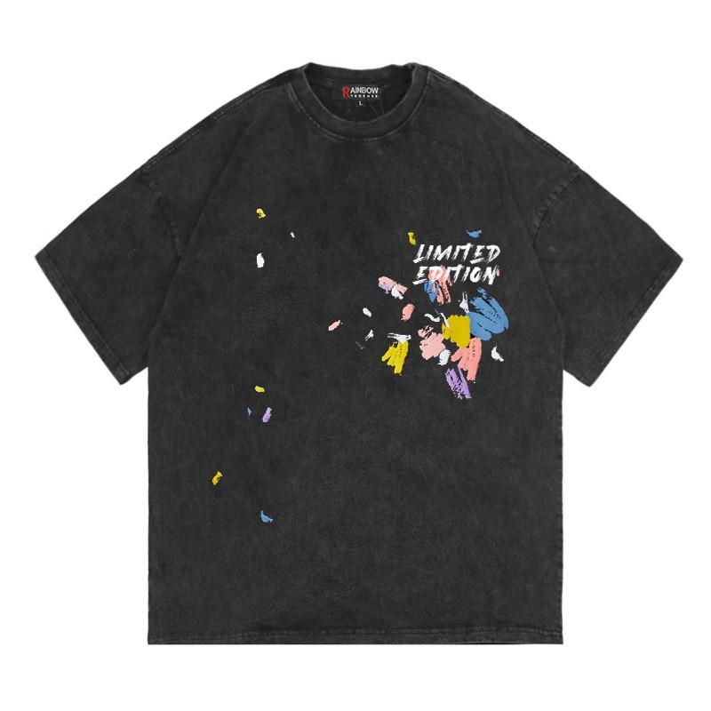 Women' T-Shirt Women T-shirts Painted Print Washed Old High Street Loose Casual Short Sleeve T Shirt Hip Hop Unisex Tee Summer RAINBOWWAVES, Black
Women' T-Shirt Women T-shirts Painted Print Washed Old High Street Loose Casual Short Sleeve T Shirt Hip Hop Unisex Tee Summer RAINBOWWAVES, Black