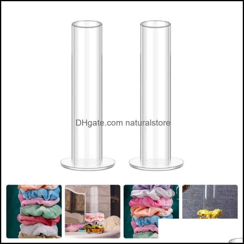 Jewelry Pouches Bags Packaging Display Pouches 2Pcs Hair Rope Storage Stands Transparent Acrylic Brack Dw5