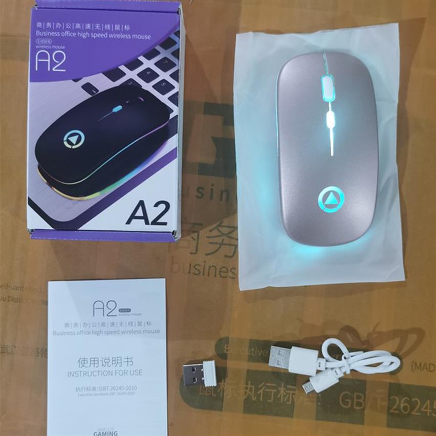 Epacket Wireless Mice Bluetooth RGB Rechargeable Silent Mouse Computer LED Backlit Ergonomic Gaming Mouse For Laptop PC2412296H