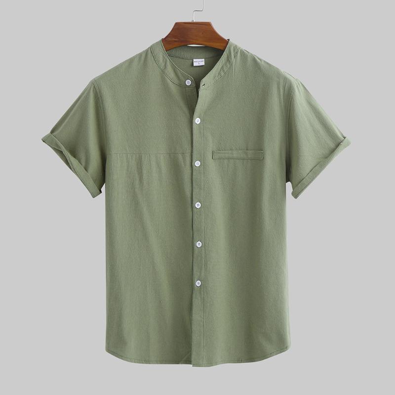 Men's Casual Shirts Linen Shirt Men's Short-sleeved Stand-up Collar Summer Thin Loose Small Fresh CasualMen's, Army green
Men's Casual Shirts Linen Shirt Men's Short-sleeved Stand-up Collar Summer Thin Loose Small Fresh CasualMen's, Army green