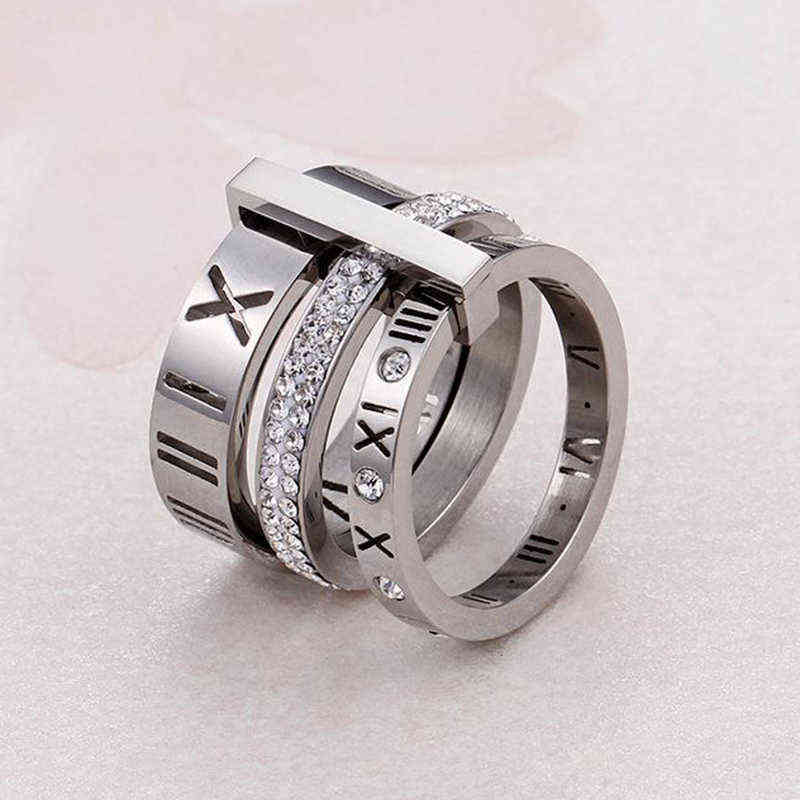 Ring Stainless Steel Rose Gold Roman Numerals Ring Fashion Jewelry Ring Women039s Wedding Engagement Jewelry dfgd
