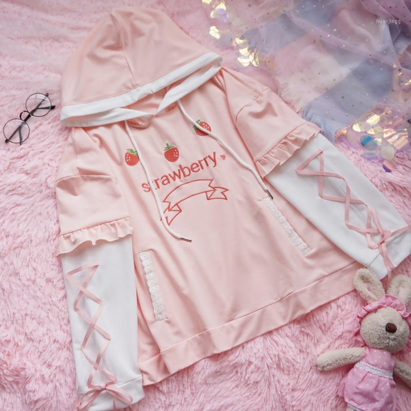 Soft Sister Cute Strawberry Embroidery Women's Hoodies Kawaii Young Girl Pullover Spring Bandage Long Sleeve Hooded Sweatshirt & Sweatshirts, Pink
Soft Sister Cute Strawberry Embroidery Women's Hoodies Kawaii Young Girl Pullover Spring Bandage Long Sleeve Hooded Sweatshirt & Sweatshirts, Pink