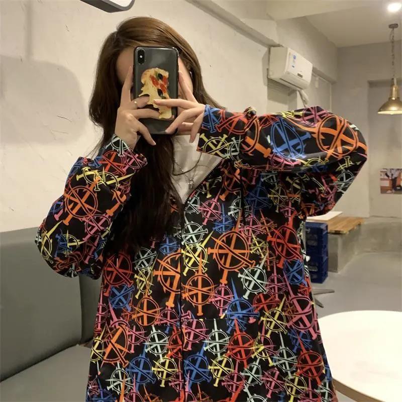 Women' Jackets Women Hoodies Jacket Harajuku Autumn Spring Zipper Full Print Graffiti Hooded Sweatshirt Female Goth Loose Girls Coat Top, Black
Women' Jackets Women Hoodies Jacket Harajuku Autumn Spring Zipper Full Print Graffiti Hooded Sweatshirt Female Goth Loose Girls Coat Top, Black