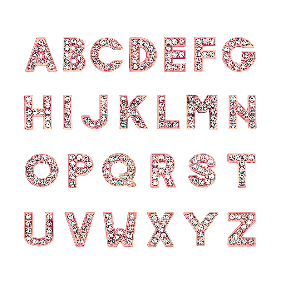 Hole 10mm 260pc/lot A-Z rose gold color rhinestones Slide letter charm DIY Charms Accessories fit for 10MM keychains bracelet
Hole 10mm 260pc/lot A-Z rose gold color rhinestones Slide letter charm DIY Charms Accessories fit for 10MM keychains bracelet