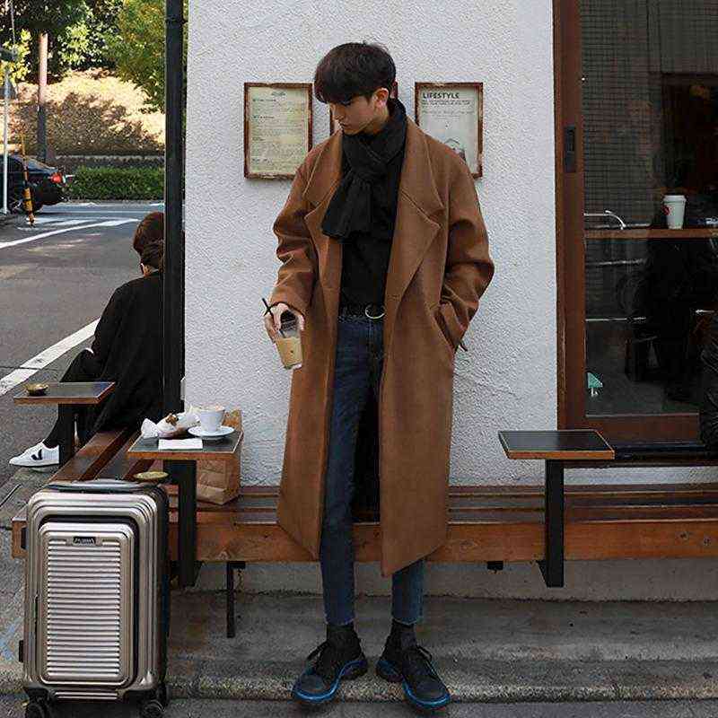 Wool Blends Men's ACKLAND 2021 Autumn Winter High Quality Woolen Coat Mid Length Korean Fashion Mens Loose Single Button Tweed Clothes T220809, Black
Wool Blends Men's ACKLAND 2021 Autumn Winter High Quality Woolen Coat Mid Length Korean Fashion Mens Loose Single Button Tweed Clothes T220809, Black