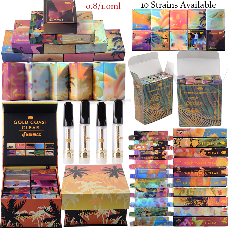 Wholesale 0.8ml 1.0ml GOLD COAST CLEAR Atomizers Newest Package Spring Summer Newest Edition Vape Cartridge Cartridges E Cigarettes Packaging 10 Strains Vaporizers
Wholesale 0.8ml 1.0ml GOLD COAST CLEAR Atomizers Newest Package Spring Summer Newest Edition Vape Cartridge Cartridges E Cigarettes Packaging 10 Strains Vaporizers
