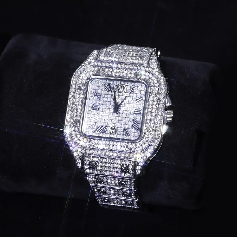 Wristwatches Hip Hop Iced Out Men Watch Square Diamond Quartz Luxury Mens Wrist Watches Gold Roman Calendar Steel Clock Relogio MasculinoWri, 8 inch
Wristwatches Hip Hop Iced Out Men Watch Square Diamond Quartz Luxury Mens Wrist Watches Gold Roman Calendar Steel Clock Relogio MasculinoWri, 8 inch