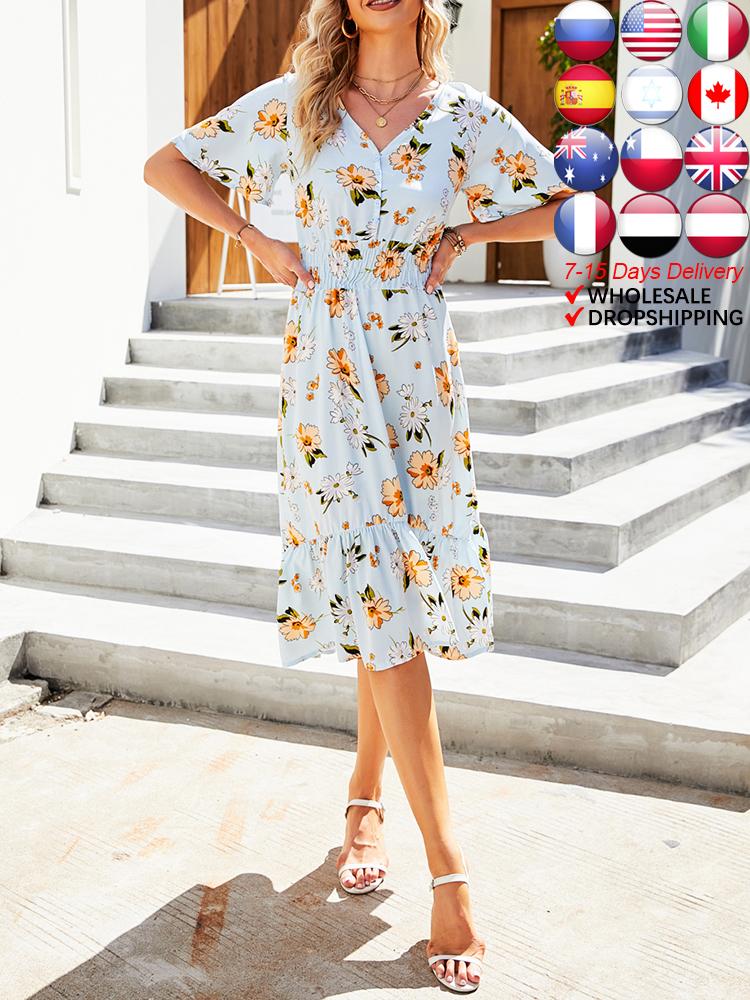 Casual Dresses Summer Fashion Print Dress For Women Vintage Behomian Short Sleeve Party Robe Leisure Wedding Guest Silk Long DressesCasual
Casual Dresses Summer Fashion Print Dress For Women Vintage Behomian Short Sleeve Party Robe Leisure Wedding Guest Silk Long DressesCasual