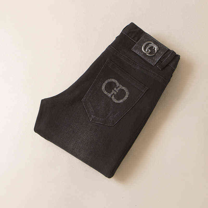 and Autumn Winter 2022 Men's Jeans Embroidered Slim Fitting Small Straight Elastic High-end Fashion Brand Casual Pants, Black
and Autumn Winter 2022 Men's Jeans Embroidered Slim Fitting Small Straight Elastic High-end Fashion Brand Casual Pants, Black