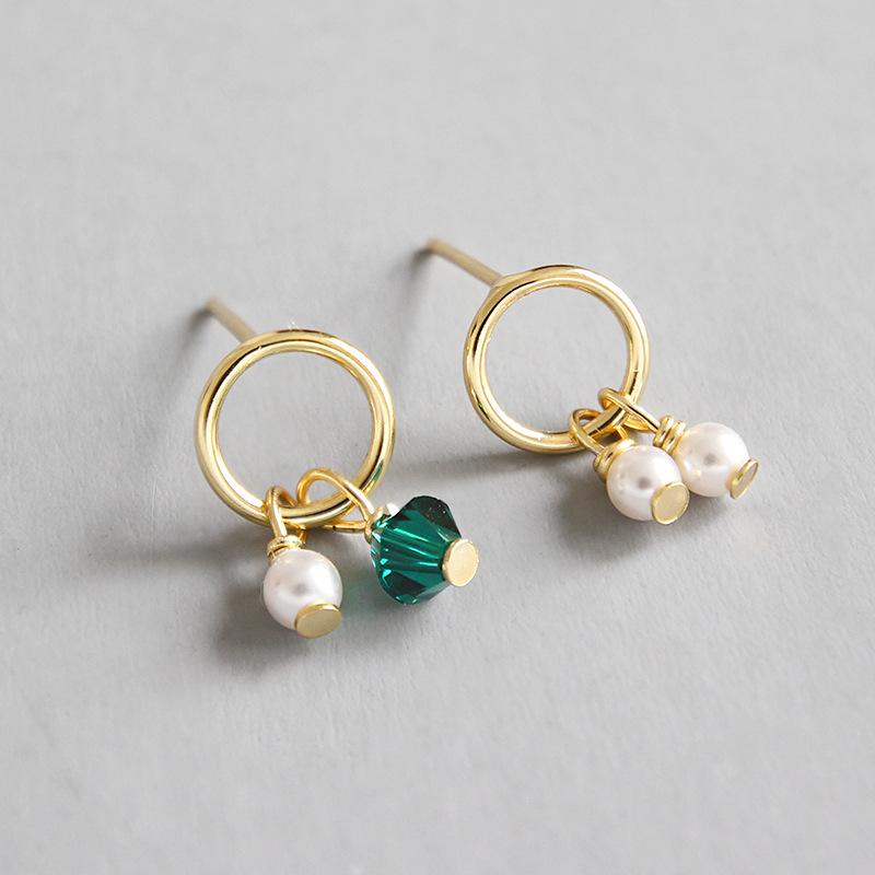 Stud Asymmetrical Green Crystal White Pearl Gold 925 Sterling Silver Earrings For Women Female Fine Jewelry Christmas YEA421
Stud Asymmetrical Green Crystal White Pearl Gold 925 Sterling Silver Earrings For Women Female Fine Jewelry Christmas YEA421