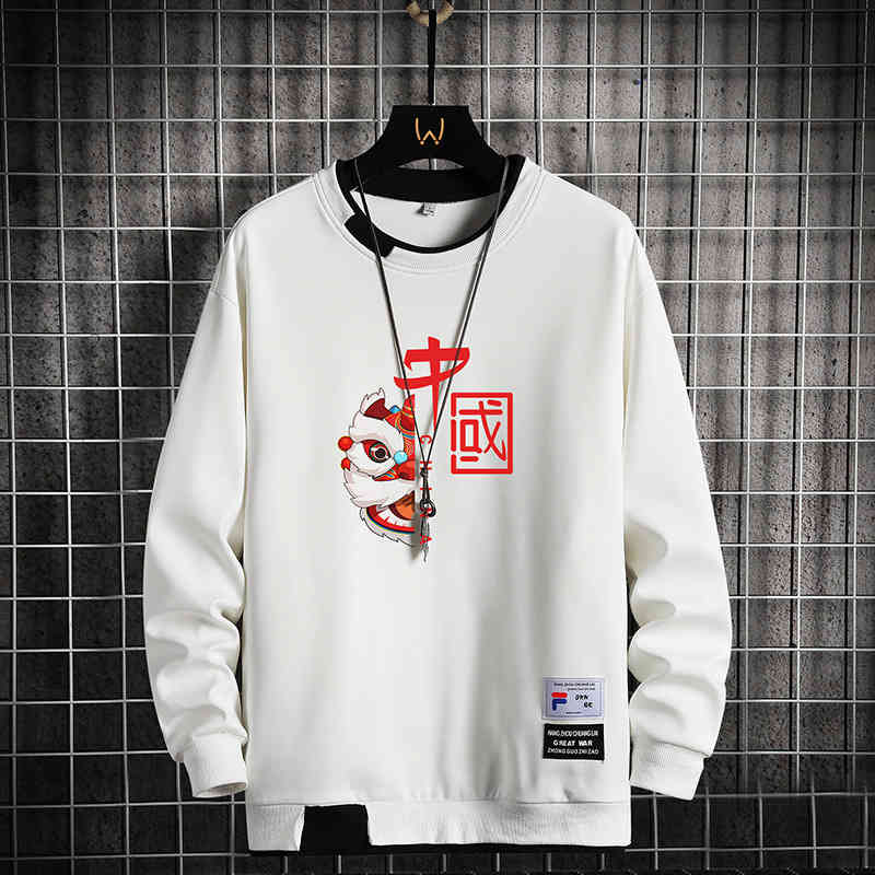 Men's 2022 New Spring and Autumn Fashion Fake Two-piece Coat, Chinese Style Round Neck Loose Clothes, White
Men's 2022 New Spring and Autumn Fashion Fake Two-piece Coat, Chinese Style Round Neck Loose Clothes, White