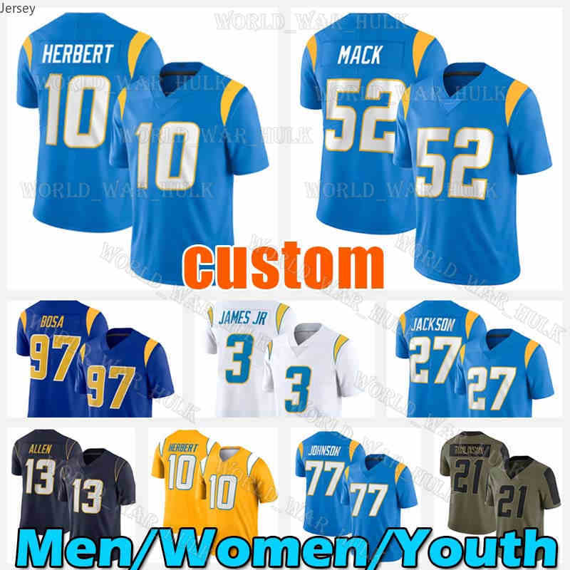10 Justin Herbert Football Jersey Derwin James Jr Khalil Mack Erik Krommenhoek J.C. Jackson Keenan Allen Joey Bosa Austin Ekeler Williams Asante Samuel Kenneth Murray, Women custom jersey(s d)
10 Justin Herbert Football Jersey Derwin James Jr Khalil Mack Erik Krommenhoek J.C. Jackson Keenan Allen Joey Bosa Austin Ekeler Williams Asante Samuel Kenneth Murray, Women custom jersey(s d)