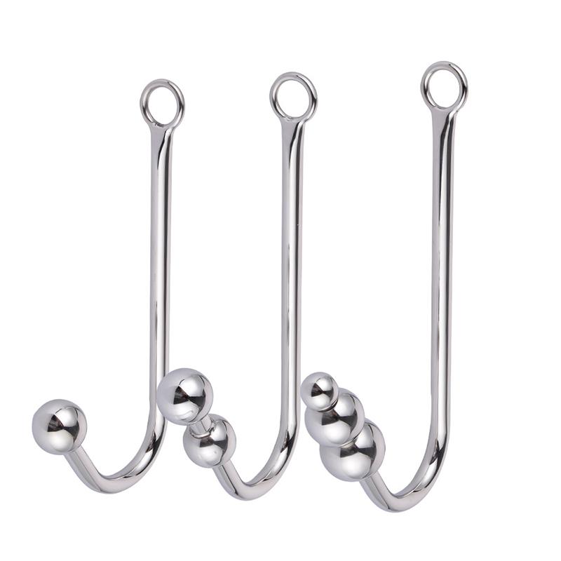 Hook anal en acier inoxydable Massage de la prostate Massage Gay Butt Pild avec dilator de balle pour hommes et femmes