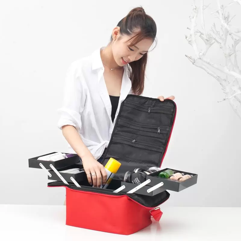 Cosmetic Bags & Cases Professional Bag Suitcase For Makeup Box Make Up Organizer Storage Case Pouch Toiletry Wash Beauty Zipper Big Case