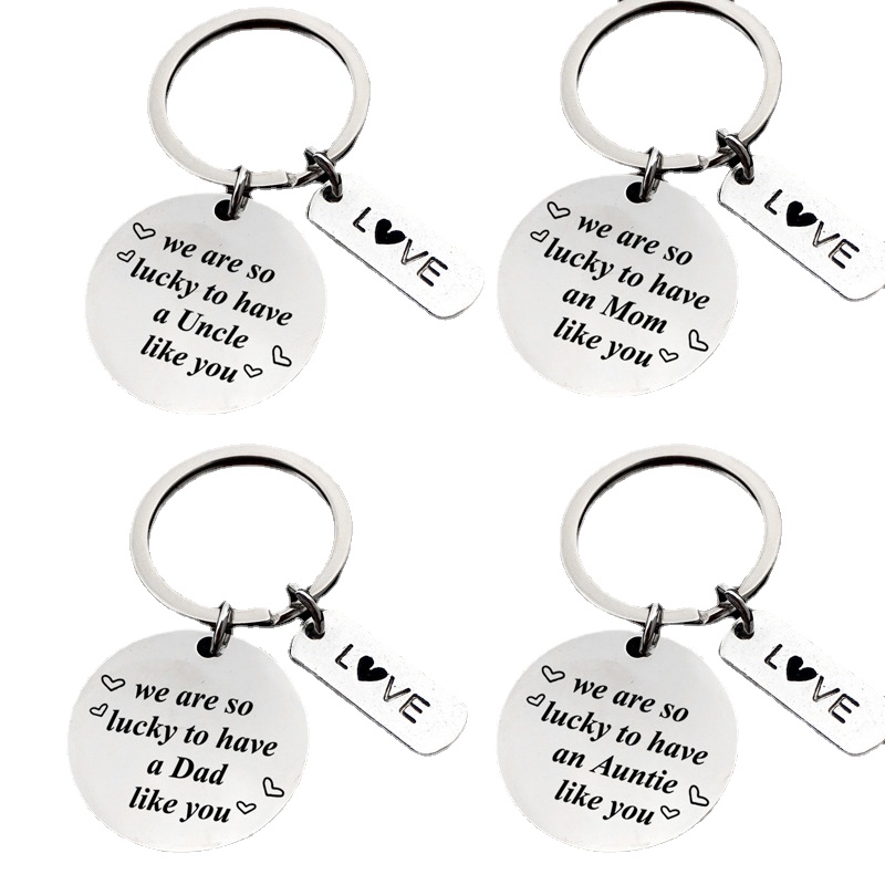 Love We Are So Auntie/mom/dad Metal Letter Key Chain Rings for Men Women Car Keys Ring Pendant Thank You Mother's Day Birthday Gift Wholesale Stainless Steel
Love We Are So Auntie/mom/dad Metal Letter Key Chain Rings for Men Women Car Keys Ring Pendant Thank You Mother's Day Birthday Gift Wholesale Stainless Steel
