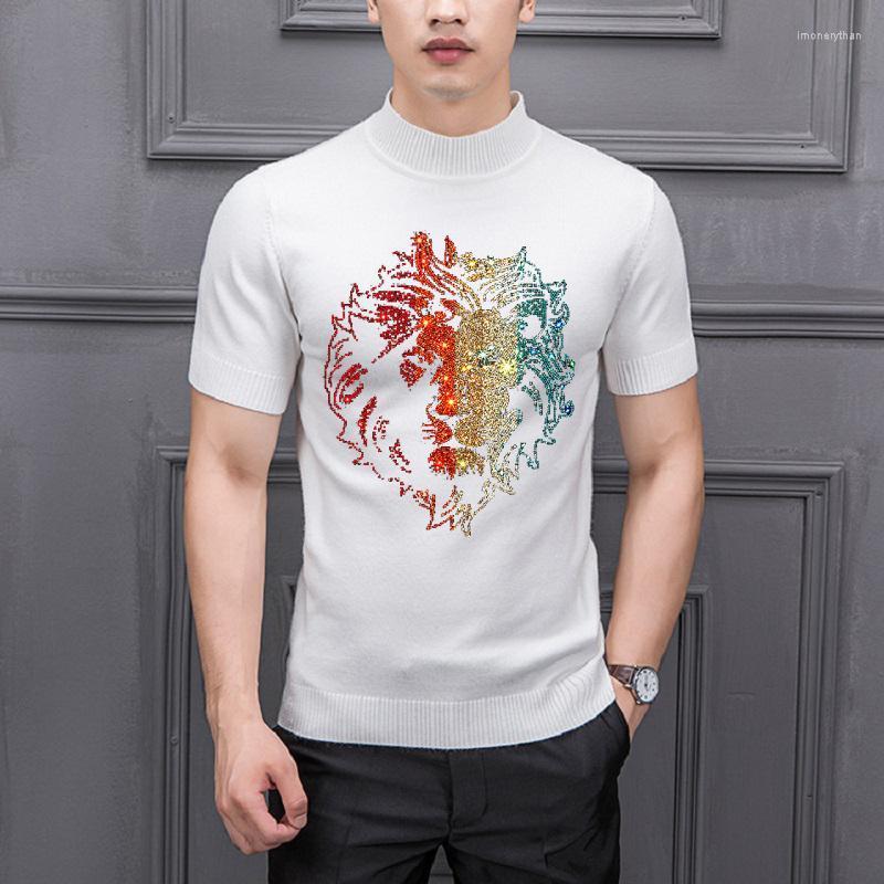 Men's T-Shirts Neautumn Men's Sweater Simple Diamond Craft Knitted T-Shirt Half High Neck Pullover Trendy Youth LooseMen's Imon22, As shown asian size 
Men's T-Shirts Neautumn Men's Sweater Simple Diamond Craft Knitted T-Shirt Half High Neck Pullover Trendy Youth LooseMen's Imon22, As shown asian size