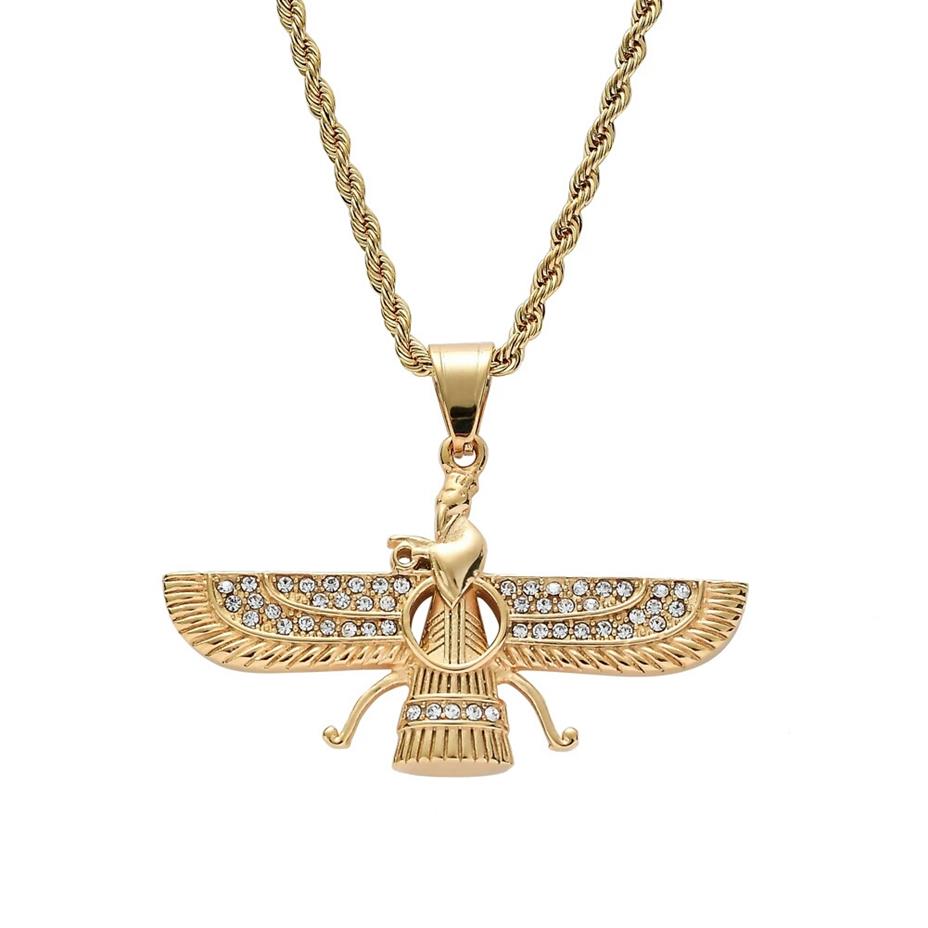 hip hop Zoroastrianism diamonds pendant necklaces for men women luxury Zoroastrian Parsee pendants Stainless steel gold silver nec240f
hip hop Zoroastrianism diamonds pendant necklaces for men women luxury Zoroastrian Parsee pendants Stainless steel gold silver nec240f