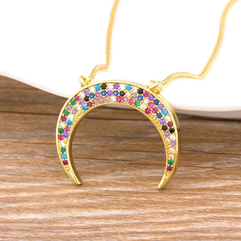 Pendant Necklaces Summer Boho Rainbow Chain Necklace Colorful Zircon Horn Shape Choker Party Birthday Gift For Women GirlsPendant NecklacesP 
Pendant Necklaces Summer Boho Rainbow Chain Necklace Colorful Zircon Horn Shape Choker Party Birthday Gift For Women GirlsPendant NecklacesP