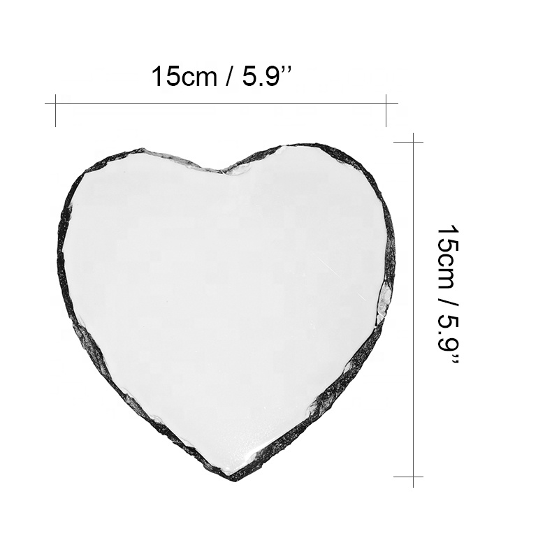 6x6 inch sublimation Blank photo slate rock plaque heart shape Heat Transfer Picture Frame Blanks