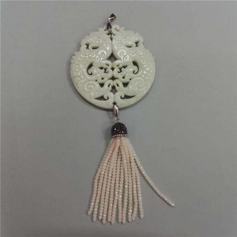 Pendant Necklaces Charms Classic Vintage Traditional Chinese Ancient Pattern White Stone Beige Bead Tassel Hematite Chain NecklacePendant
Pendant Necklaces Charms Classic Vintage Traditional Chinese Ancient Pattern White Stone Beige Bead Tassel Hematite Chain NecklacePendant