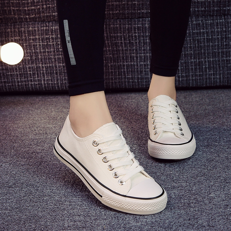 Sepatu Wanita Musim Panas Fashion Baru Kasual Kanvas Solid Sneakers untuk Zapatos De
