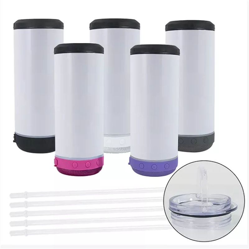 4 in 1 Sublimation Straight Can Cooler 16oz Stainless Steel Tumblers With Bluetooth Speaker Wine Beer Cola Coolers Double Wall Insulated Vacuum Glass With 2 Lids B7, White
4 in 1 Sublimation Straight Can Cooler 16oz Stainless Steel Tumblers With Bluetooth Speaker Wine Beer Cola Coolers Double Wall Insulated Vacuum Glass With 2 Lids B7, White
