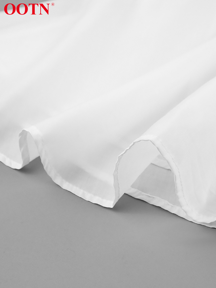 White Cotton En Square Neck Mini For Women - Casual Sleeveless Summer Holiday Dress