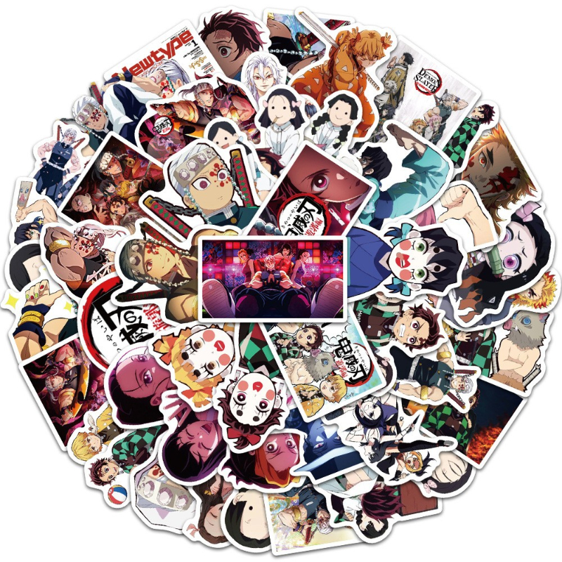 50Pcs/Lot New Anime Demon Slayer Yuukaku-hen Stickers yuukaku henv Graffiti Kids Toy Skateboard car Motorcycle Bicycle Sticker Decals Wholesale