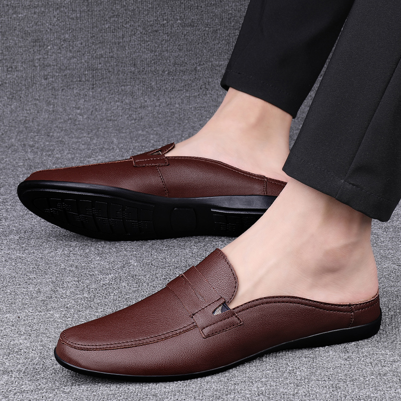 Non-Slip Men Casual Shoes Luxury Brand High Quality 2022 Genuine Leather Slippers Loafers Half Shoes for Men Comfy Leisure Walk, Black
Non-Slip Men Casual Shoes Luxury Brand High Quality 2022 Genuine Leather Slippers Loafers Half Shoes for Men Comfy Leisure Walk, Black