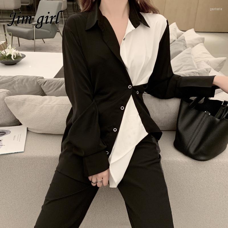 Women' Blouses & Shirts Korean Fashion Patchwork White Shirt Women Minimalist Turn-down Collar Loose Female Casual Long Sleeve Blusas De Mu, Black
Women' Blouses & Shirts Korean Fashion Patchwork White Shirt Women Minimalist Turn-down Collar Loose Female Casual Long Sleeve Blusas De Mu, Black