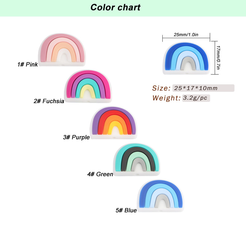 Kovict 50/100/200 Mini rainbow Silicone Beads Baby Dummy Cartoon Pacifier Toy Accessories 220407