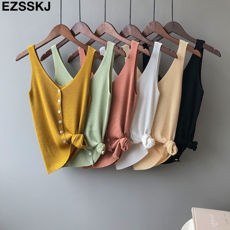 Summer Spring Harajuku Knit Tank Top Cami Korean Camisole Elastic Vest O Neck Solid Color New Loose Tops Y200422, White
Summer Spring Harajuku Knit Tank Top Cami Korean Camisole Elastic Vest O Neck Solid Color New Loose Tops Y200422, White