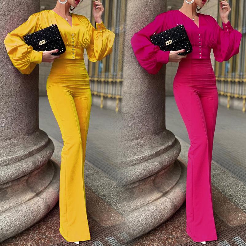 Women' Two Piece Pants Women' Tracksuit Lantern Long Sleeve Blouse And Flare Suit Elegant Matching 2 Set OutfitsWomen, Yellow
Women' Two Piece Pants Women' Tracksuit Lantern Long Sleeve Blouse And Flare Suit Elegant Matching 2 Set OutfitsWomen, Yellow